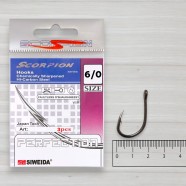 Гачки Siweida Scorpion Faultless O'Shaughnessy BN, 3шт/уп, № 6/0